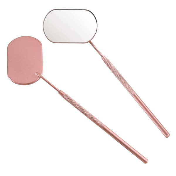 Vippespejl, 5,6 cm rustfrit stål makeup-vippespejl, tilbehør til vippeextensions, Lash Tech Must Haves (rosaguld)