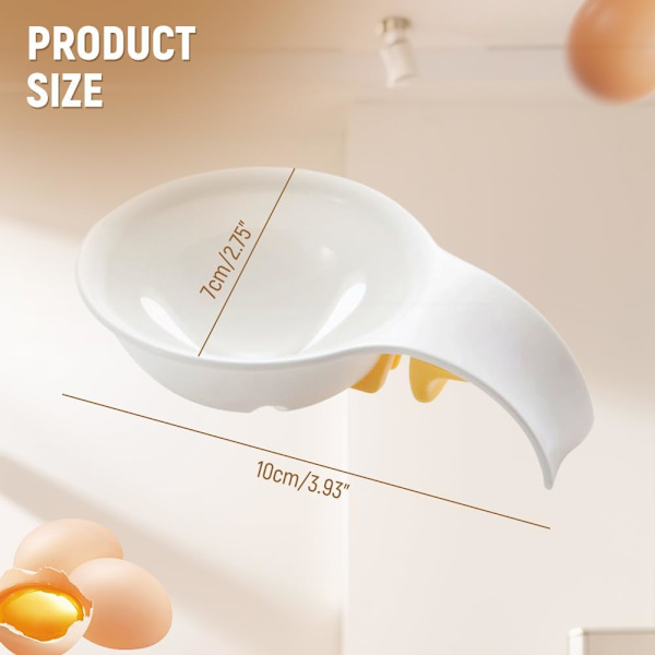 (2 STK) 2025 Ny Eggseparator, Eggehviteseparator Eggeplommeseparator Eggeskallåpner Eggknekkerverktøy for Rå Egg, Cub