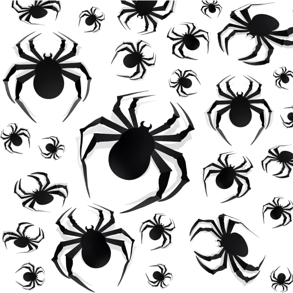 Halloween hemdekorationer, 60 stycken 3D Big Spider, Realist