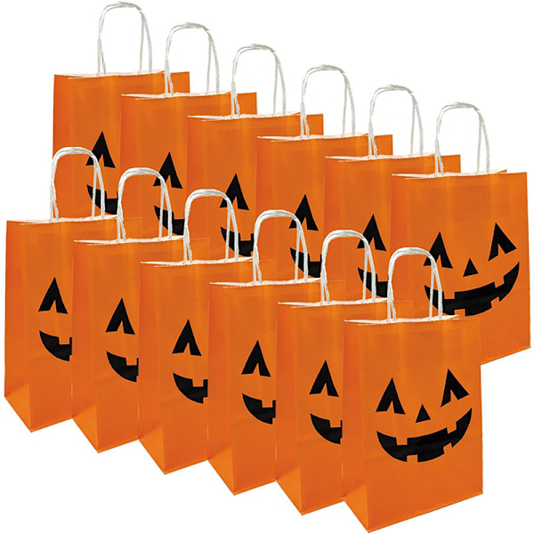 12 kappaletta Halloween-kurpitsalaukkuja Temppuilu tai herkuttelu Laukut Juhlat Herkkupussi Lahjapussi Kahvoilla Juhlasuosio