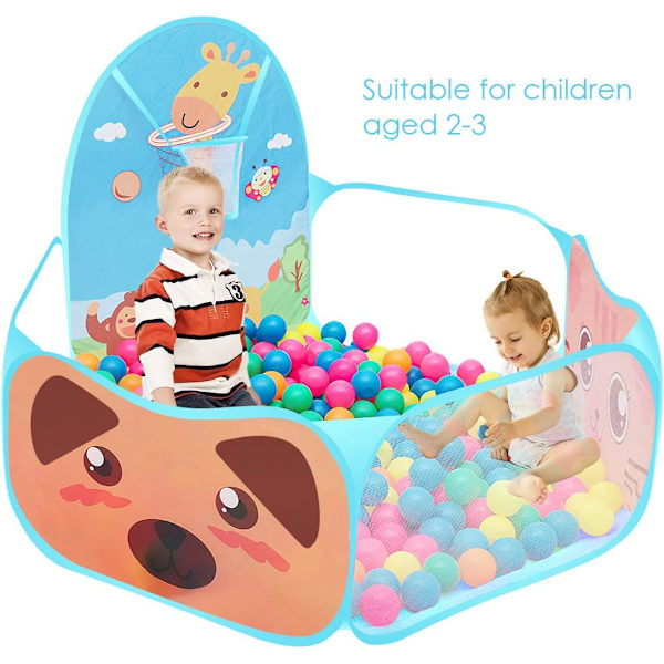Barneballbasseng, Baby Ball Tent, Sammenleggbart barnespilltelt med basketballkurv Ball Pits