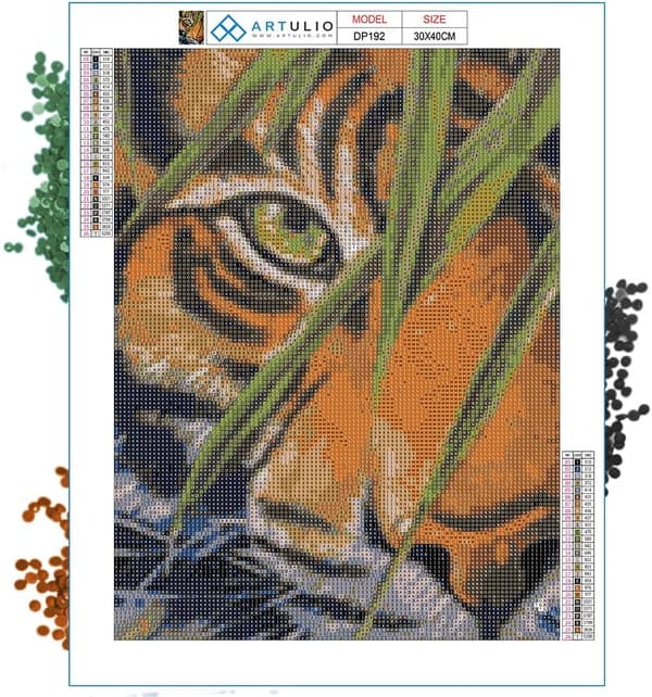 (30x40cm) 5D Diamantmaleri Tiger 4