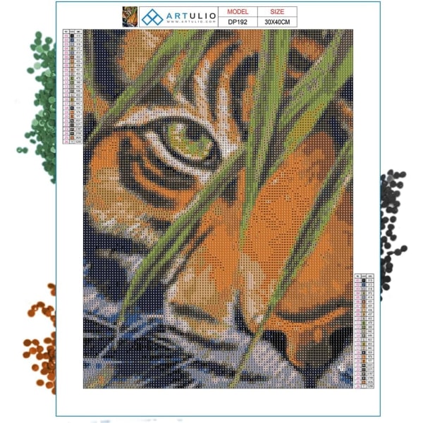 (30x40cm) 5D Diamond Painting Tiger 4