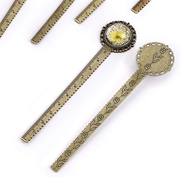 6 st metallbokmärkeslinjal brons bokmärke retro bokmärke