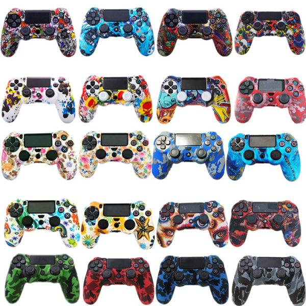 Thickened Silicone Printing Stickers Skin Cover for PS4 Dualsense