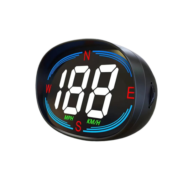 Auto HUD Head Up Display - Farverig skærm - Speedometer KM/H MPH med kompas og hastighedsadvarsel -