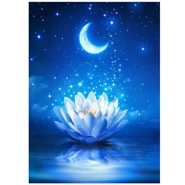 (40x30cm)DIY 5D#3 Diamantmaleri Kit Complet, Lotus Diamant Maleri