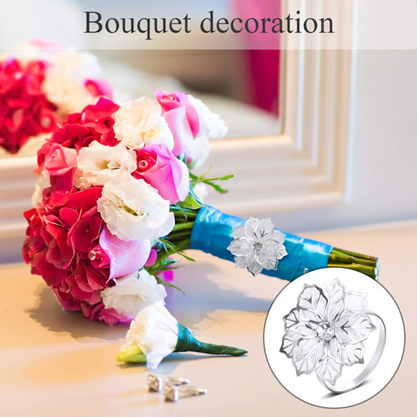 12 stk. Hule Blomst Servietringe Legering Blomster Rhinestone Servietholdersæt Pynt Fint Husholdning til Jul