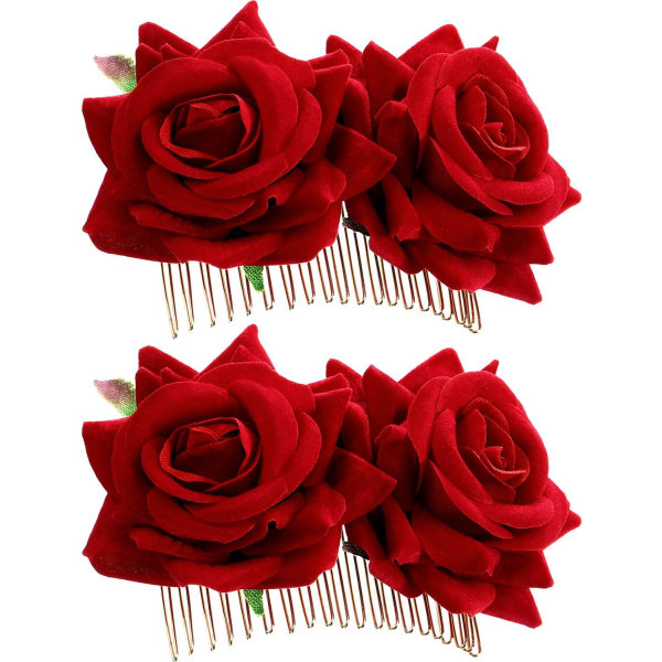 2 kpl Rose Flower hiusklipsi Naisten Ruusukukka Häät Hai