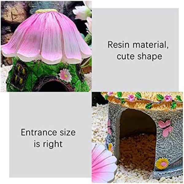 12x12x18cm Reptil Eremitkrebs Huler Hamster Skjulesteder Lille Dyr Skjul Resin Dyretilbehør til Akvarium Fiskekum Orna