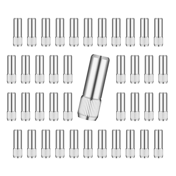 48 stk. 20x6mm Hyldebærere, Hyldestifter, Cylindriske Hyldestifter, Sølvfarvede Glashyldestifter, Til Køkkenskabe Bogreoler