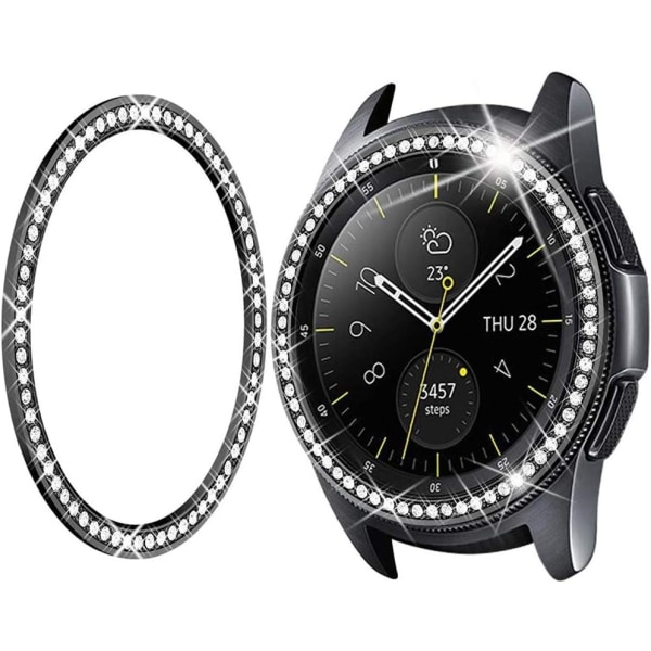 Kehysrengas, joka on yhteensopiva Samsung Galaxy Watch 42 mm, ruostumattomasta teräksestä ja ylellisellä kristalliharjalla