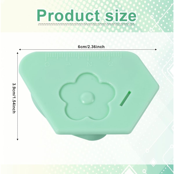 1x Magnetisk sømguide for symaskin, polygonal faldeguide med skala, søt faldeguide med skala, universelt multifunksjonelt symaskintilbehør