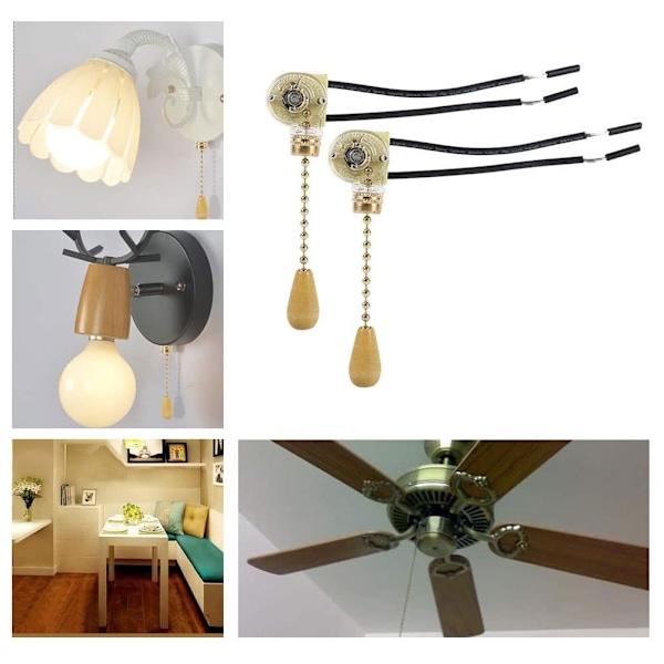 Trekkbrytere, viftetrekkbrytere, vegglampe-trekkbrytere, for LED-vegglys, takvifte, rombelysning