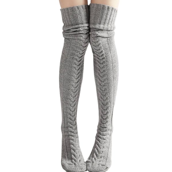 Women's Cable Knitted Thigh High Boot Socks Extra Long Winter Stockings Over Knee Leg Warmers