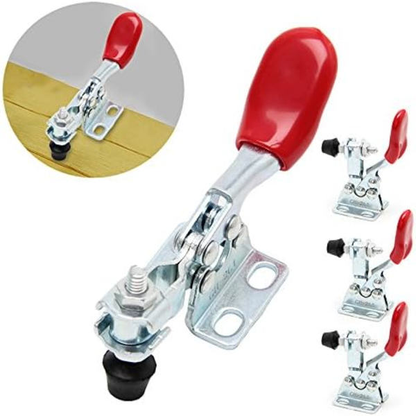 Knæspænde GH-201-B, 4 stk. Toggle Clamp, Knæspændeanordning, Holdekapacitet Ca. 90 Kg, Skridsikker