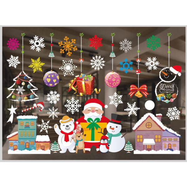 Jultomtestickers, Julgran, Snöflinga, Snögubbe, Wi
