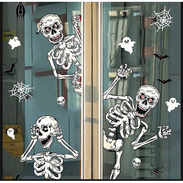 Halloween-luurankotarrat ikkunoihin, juhlatarvikkeet