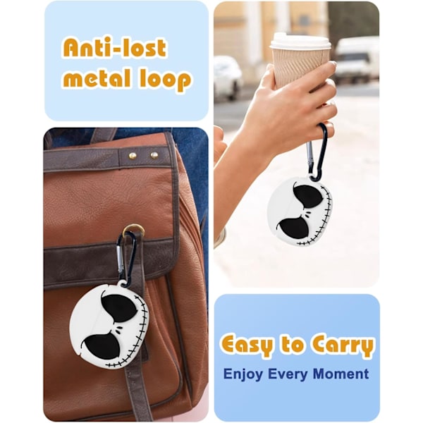 för Airpods 4 Skal - 3D Självlysande Söt Rolig Smiley Dödskalle Karaktär Anime Läskig Skräck Cool Design med Karbinhake Nyckelring för Kvinnor Tjej