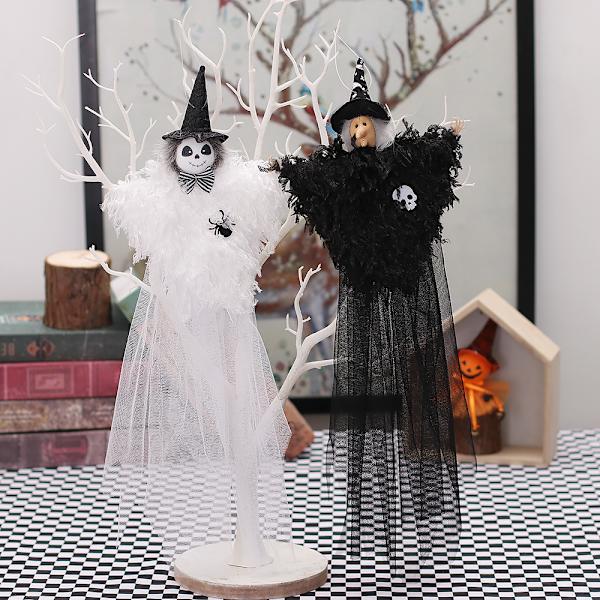 Halloween-juhlatilan järjestelytarvikkeet, velhovalkoinen aaveen esipiha s