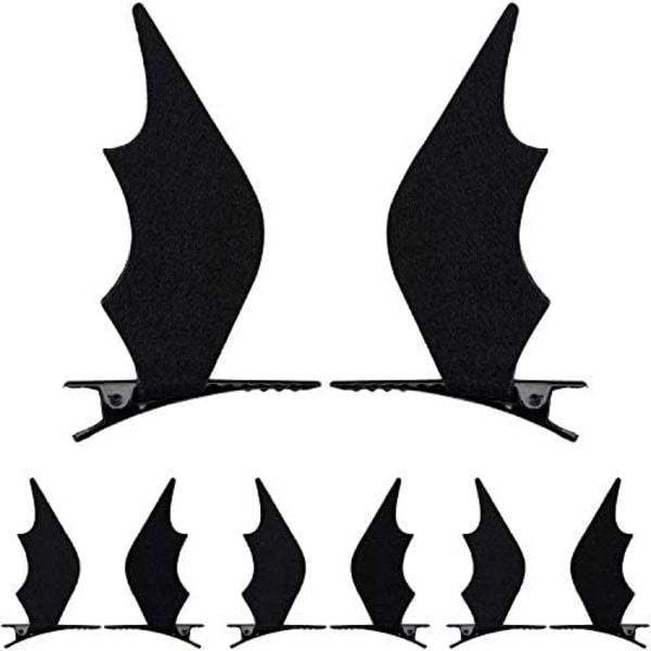 4 Par Halloween Hårklemmer Bat Wings Clip Devil Clips Hårspænde Hårtilbehør til Halloween Cosplay Party Kostume