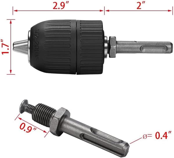 13mm Hurtigutløser Selvstrammende Chuck SDS Adapter Hammer Drill Bit