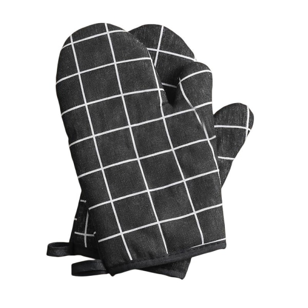 (2-Piece Set,Black) Oven Mitts and Potholders BBQ Gloves-Oven Mit