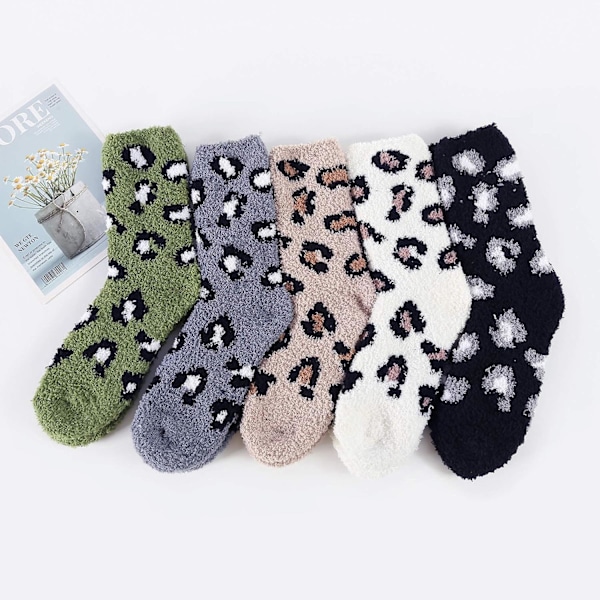 5 par  Varm Super Myke Vinter Fluffy Mikrofiber Crew Sokker Pluss Slippersokk Casual Hjem Soving Fuzzy Cozy So