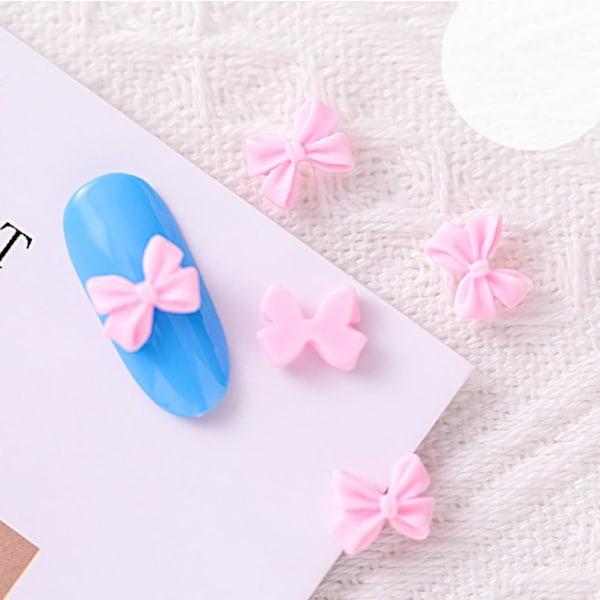 30 st Ribbon Bow Nail Charm 3d Bow Nail Art Resin Bow Nail Koreanska Manikyr Charms Dekorationer Na #2