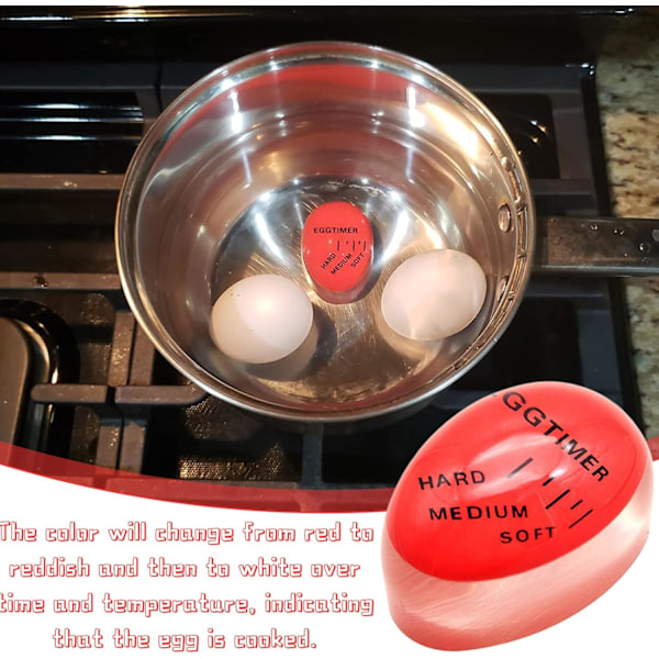 5.5x2.3x4cm 2 STK Egg Timer Kjøkken Kokt Egg Timer Fargeskiftende Egg Timer Egg Koketimer Uendelig Gjenbrukbar for Gave og Hjemmebruk