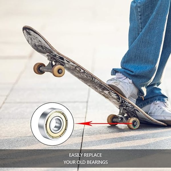 20 stk. Skateboard Kuglelejer, Dobbelt Afskærmede Kuglelejer, Små