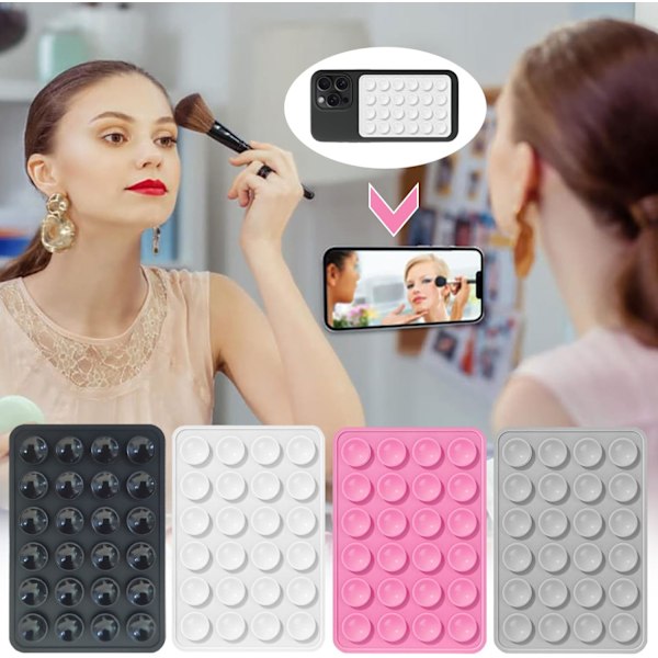 5 kappaleen pakkaus (musta, valkoinen, harmaa, pinkki, sininen) silikonisia imukuppeja kaikkiin puhelinmalleihin, liukumaton puhelinteline selfieille ja videoille, handsfree, kestävä a