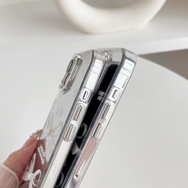 3D Pärl-Båge Plätering Makeup Spegel Akryl Designad för iPhone-Fodral
