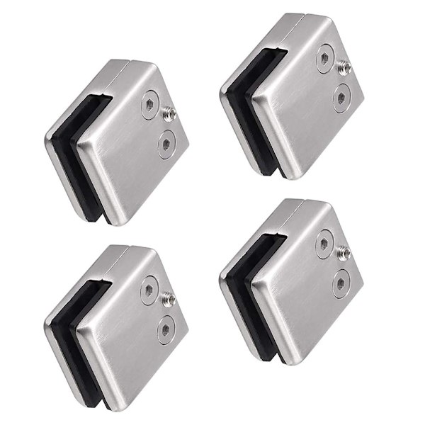 4-pack 304 rostfria glasklämmor - Lämplig för 10-12 mm glasruta - Justerbart glasfäste
