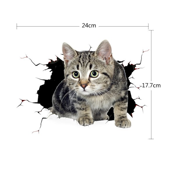 (C)3D Katt Fjernet Bil Klistremerke Bil Dekorasjon Klistremerke Bil Vindu Animasjon Morsom Dekorasjon Kattunge St