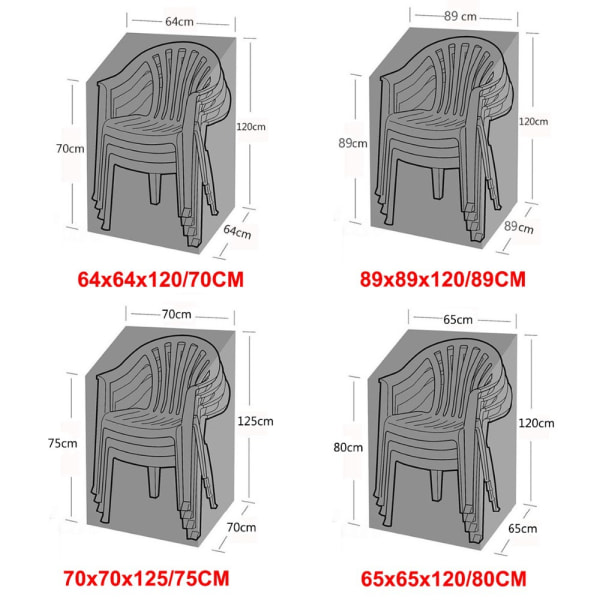 Utemøbler trekk for stablede stoler for all slags vær