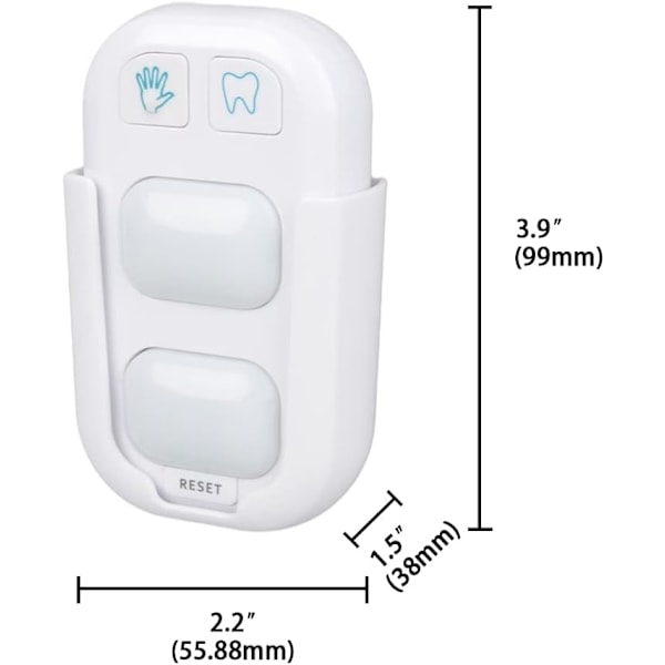 Timer til Børn, 2 Minutters Tandbørste Timer, 20 Sekunders Håndvaske Timer til Badeværelse med Farveindikator Lys, Klæb-på Badeværelse Timer til Børnetræning