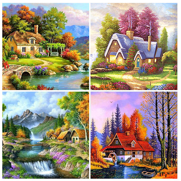 30 × 40 Pohjoismainen maalaus timantteja (30 * 40, 1 kpl) D