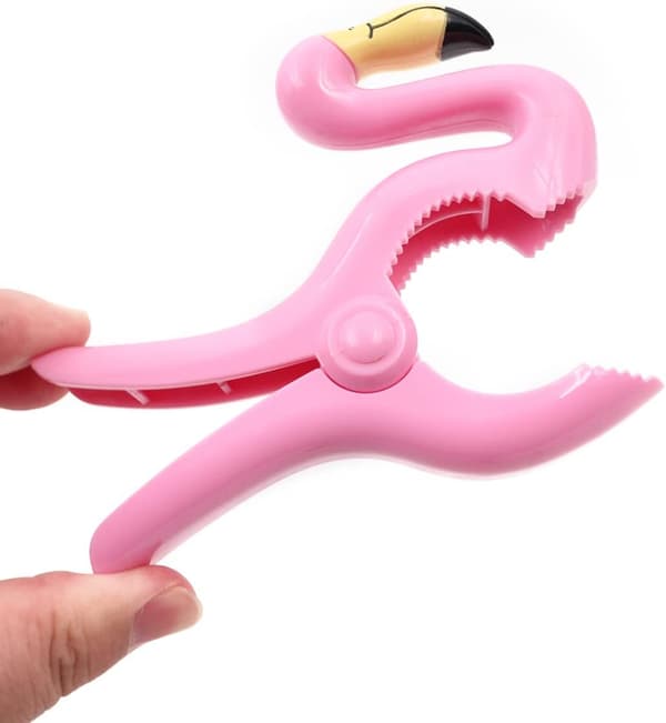 Sæt med 4 badehåndklædeklemmer - Flamingo stil