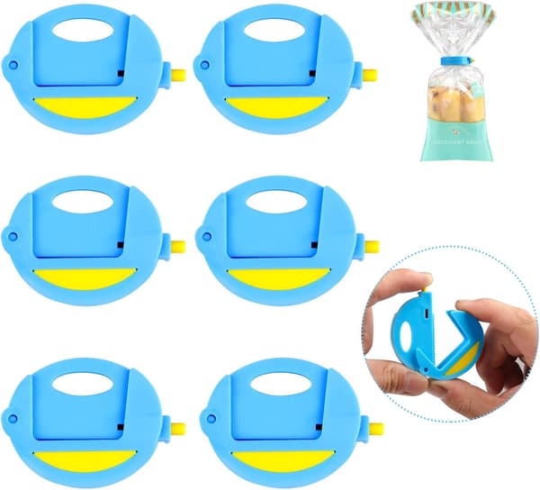 8 stk. Pose- og matlagringsspenner for snacksposer (blå)