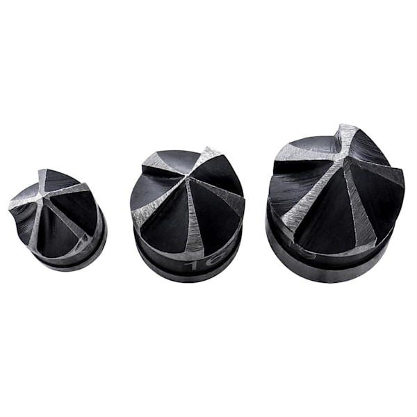 3 st 90 graders fasningfräs 5-bladig försänkningsfräs 12mm/16mm/19mm Träfräs 1/4\" Hex Kolstål Trä