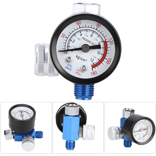 Manometer, Aluminiumlegering Sprøjtepistol Pneumatisk Lufttryk Regulator Værktøj til G1/4 Hun Gevind