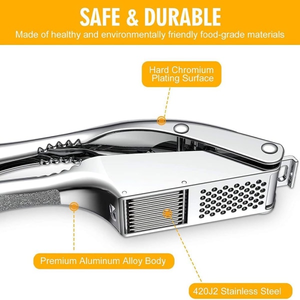 2 i 1 manuell vitlökspress, vitlökspress i aluminiumlegering, vitlök P