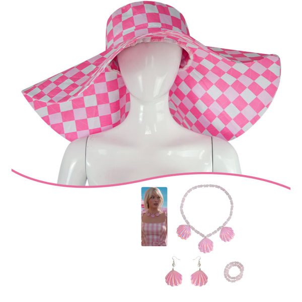 Barbies dräkt för kvinnor tjejer - utsökt och retro rosa hatt, N