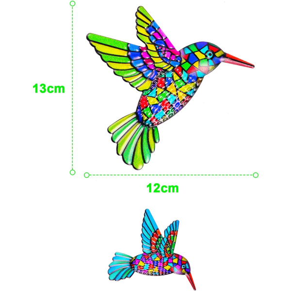 Metalliset kolibri seinäkoristeet, 2 pakkausta metalliset kolibri seinätaide D