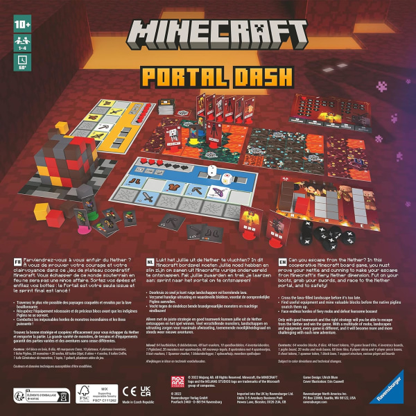 Minecraft Portal Dash Fordybende strategispil for voksne og børn fra 10 år og opefter - 1 til 4 spillere