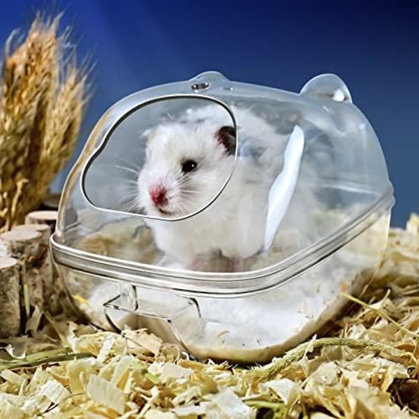 13x9x9cm Hamster Badekar, Hamster Bad, Smådyr Habitat Dekor, Sandbadbeholder Transparent Senger, Hamster Seng, Ic