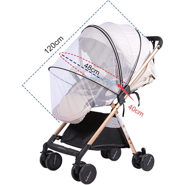Baby Stroller Fuldækkende Myggenet Åndbart Mesh Stretch