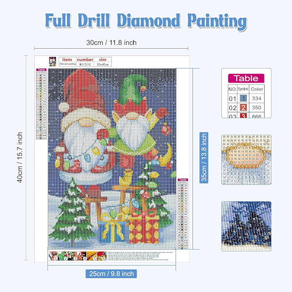 5D diamantmålning 30x40cm Juldekoration 24