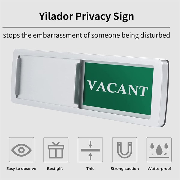 (Silver)Vacant Occupied Sign Sliding Door Sign Do Not Disturb Res